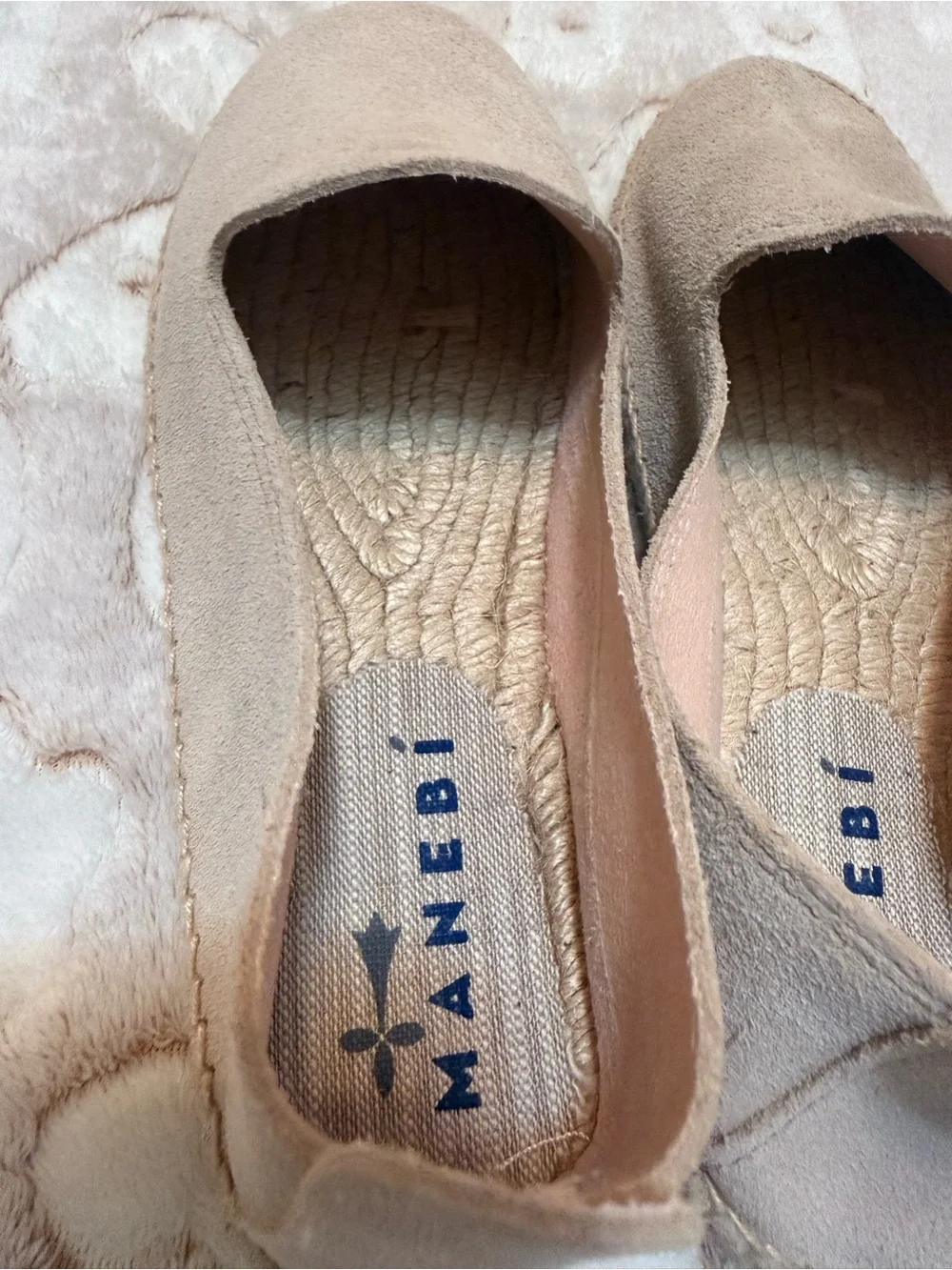 Tan Suede Espadrille Flats - Manebi